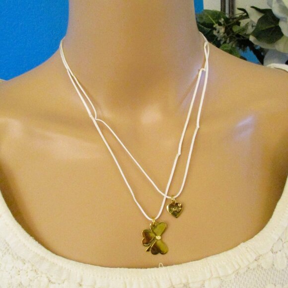 JUICY COUTURE Shamrock Heart Charm Necklaces~ NOS Juicy Couture BFF Necklaces - Picture 9 of 14